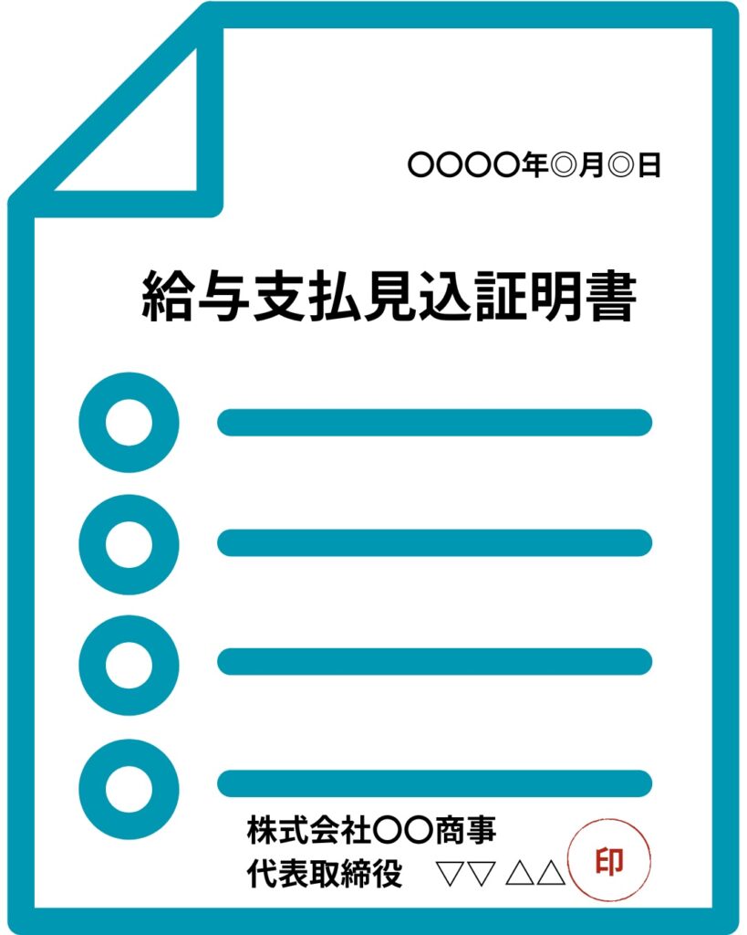 給与支払見込証明書例の画像