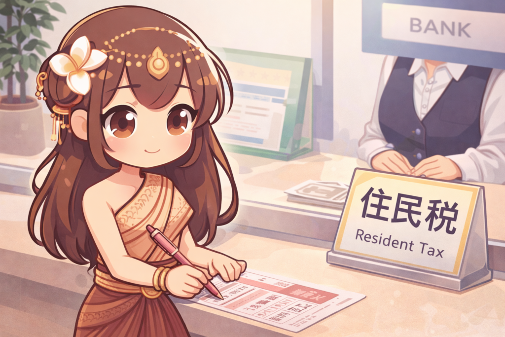 Anko-san paying resident tax