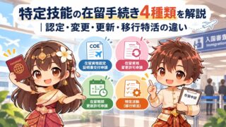 特定技能の在留手続き4種類を解説｜認定・変更・更新・移行特活の違い